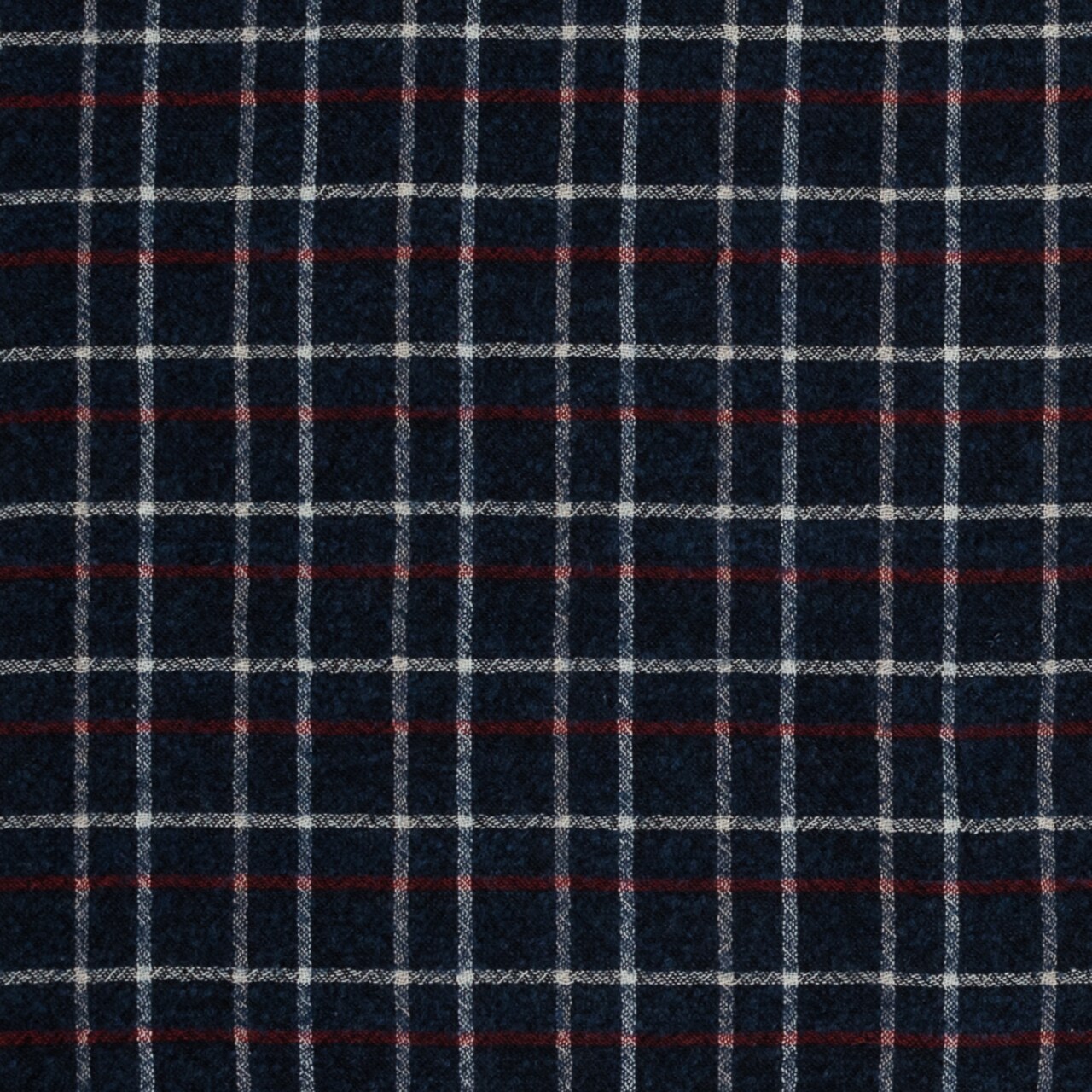 1 Yard Italian Red White and Blue Plaid Wool Blend Fashion Fabric 57 inch Width